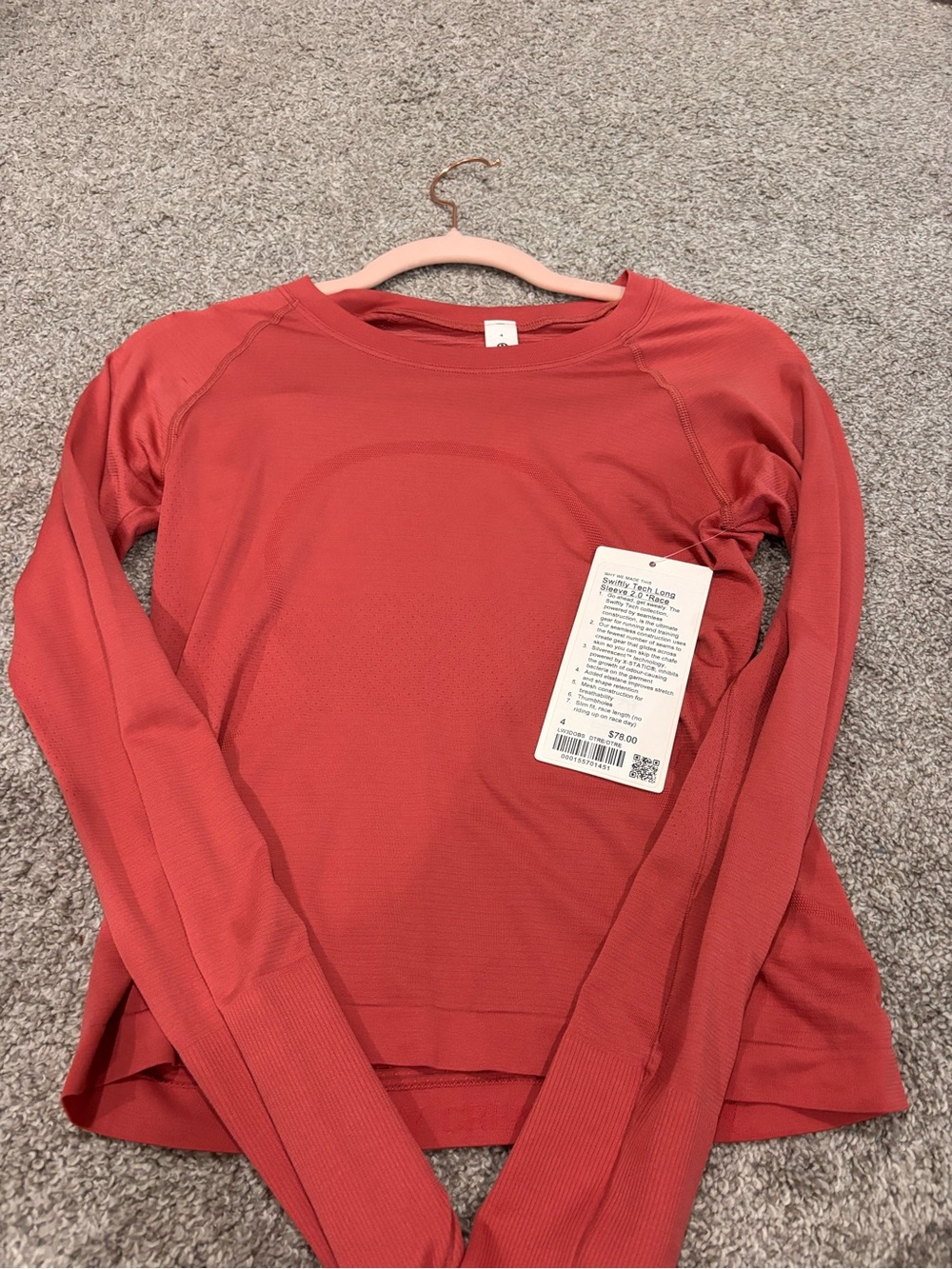 lululemon athletica Women's Long Sleeve Top - Coral